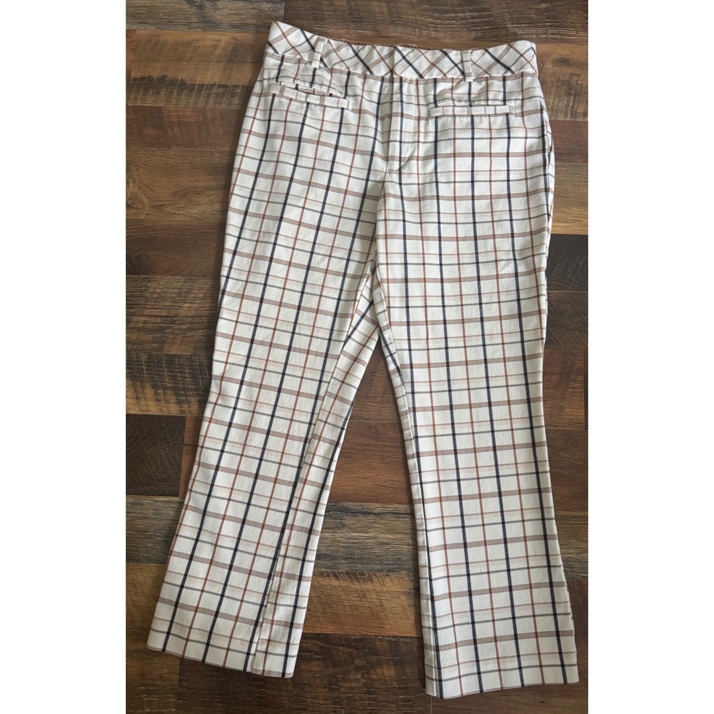 Anthropologie The Essential Collection Plaid Ankle Cropped Pants Preppy 10
